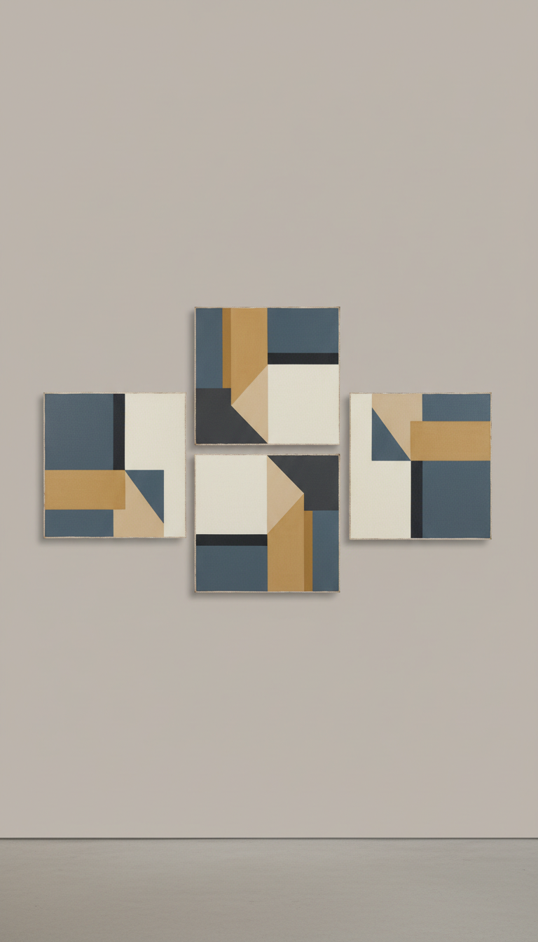 Minimalist Diptych In Cool Tones